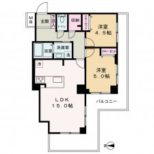 京都市中京区骨屋之町、マンションの間取り画像です
