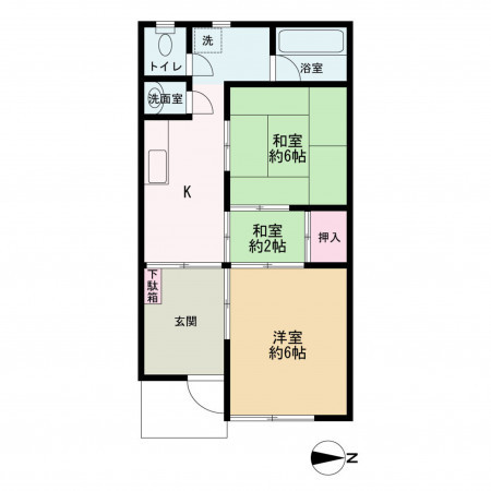 京都市上京区下長者町通土屋町西入二本松町、中古一戸建ての間取り画像です