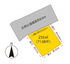 福山市緑陽町、土地の間取り画像です