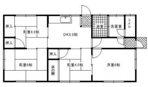 福山市瀬戸町大字地頭分、中古一戸建ての間取り画像です