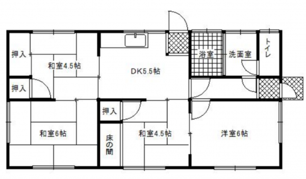 福山市瀬戸町大字地頭分、中古一戸建ての間取り画像です