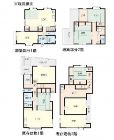 福山市久松台、中古一戸建ての間取り画像です