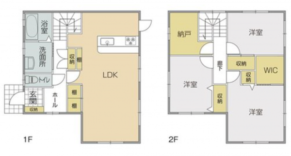 福山市引野町、中古一戸建ての間取り画像です