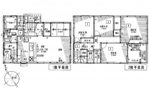 福山市山手町、中古一戸建ての間取り画像です