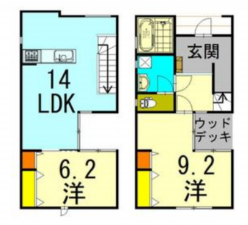 福山市東深津町、中古一戸建ての間取り画像です