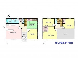 福山市明王台、中古一戸建ての間取り画像です