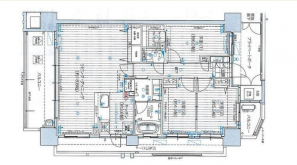 福山市川口町、マンションの間取り画像です