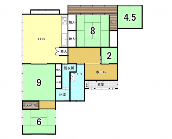 福山市伊勢丘、中古一戸建ての間取り画像です