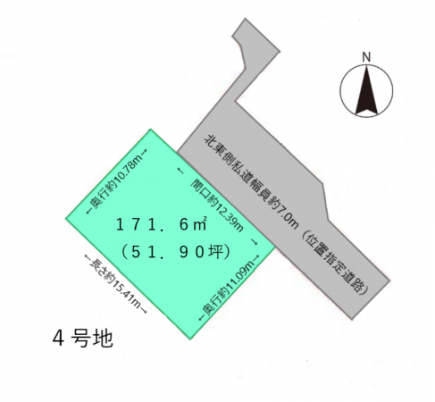 福山市山手町、土地の間取り画像です