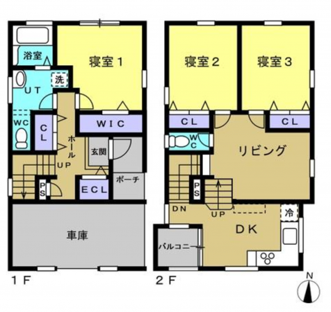 福山市赤坂町大字赤坂、中古一戸建ての間取り画像です