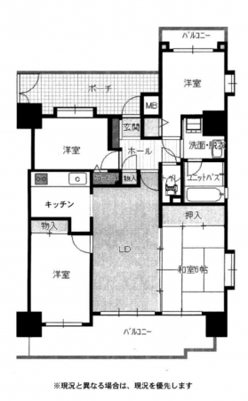 福山市光南町、マンションの間取り画像です