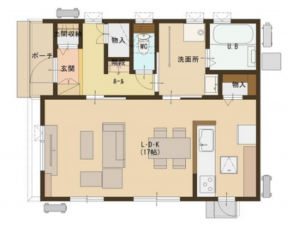 福山市田尻町、新築一戸建ての間取り画像です