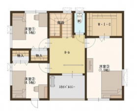 福山市田尻町、新築一戸建ての間取り画像です