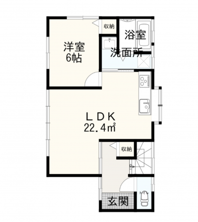 福山市東深津町、中古一戸建ての間取り画像です