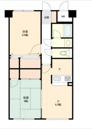 福山市多治米町、マンションの間取り画像です