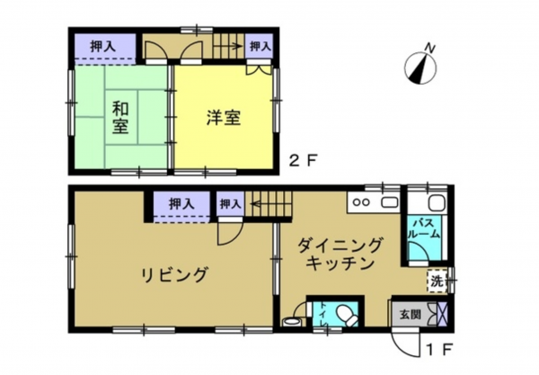 福山市山手町、中古一戸建ての間取り画像です