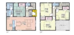 福山市曙町、新築一戸建ての間取り画像です