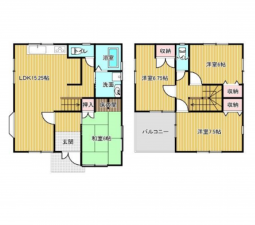 福山市東深津町、中古一戸建ての間取り画像です