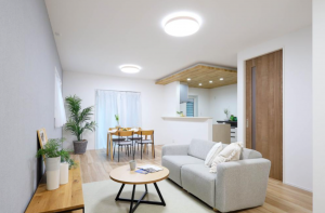 福山市南蔵王町、新築一戸建ての居間画像です