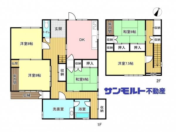 福山市鞆町後地、中古一戸建ての間取り画像です