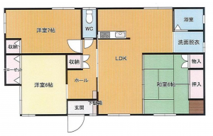 福山市幕山台、中古一戸建ての間取り画像です