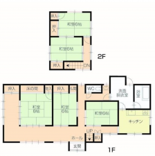 福山市田尻町、中古一戸建ての間取り画像です