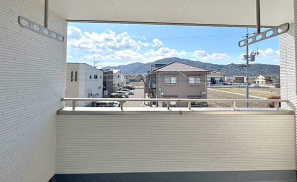 福山市川口町、新築一戸建てのバルコニー画像です