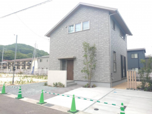 福山市大門町大門、新築一戸建ての外観画像です