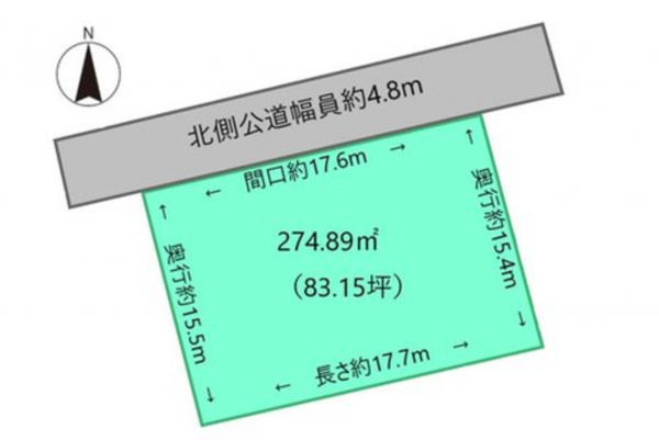 福山市三吉町、土地の間取り画像です