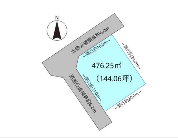 福山市清水ケ丘、土地の間取り画像です