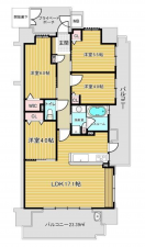 福山市三吉町、マンションの間取り画像です