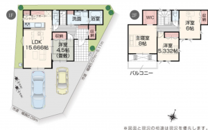 福山市幕山台、新築一戸建ての間取り画像です