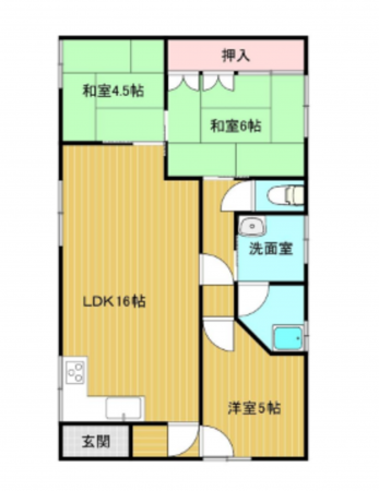 福山市南手城町、中古一戸建ての間取り画像です