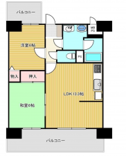 福山市西町、マンションの間取り画像です