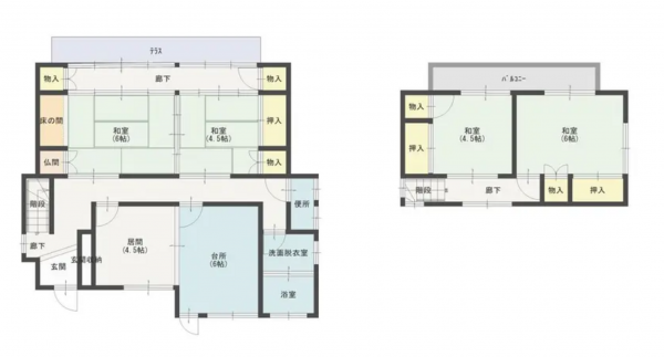 福山市瀬戸町大字地頭分、中古一戸建ての間取り画像です