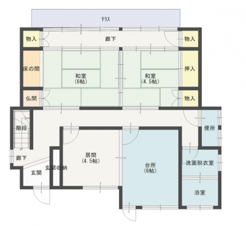 福山市瀬戸町大字地頭分、中古一戸建ての間取り画像です