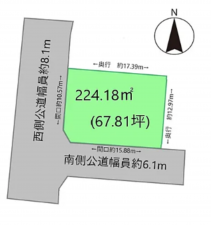 福山市引野町北、土地の間取り画像です