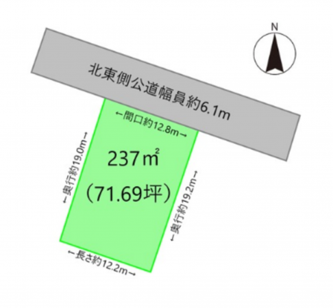 福山市緑陽町、土地の間取り画像です