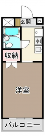 福山市南本庄、マンションの間取り画像です