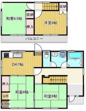 福山市日吉台、中古一戸建ての間取り画像です