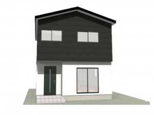 福山市千代田町、新築一戸建ての完成予想図（外観）画像です