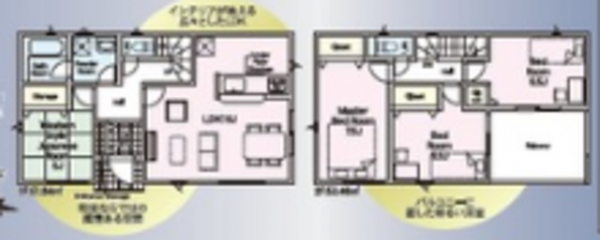 福山市手城町、新築一戸建ての間取り画像です