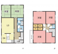 福山市住吉町、中古一戸建ての間取り画像です