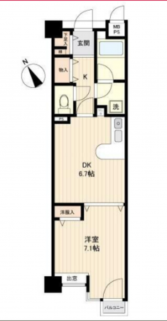 福山市沖野上町、収益物件/マンションの間取り画像です