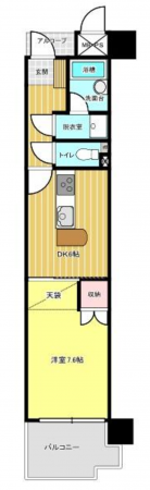 福山市三之丸町、マンションの間取り画像です