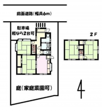 福山市日吉台、中古一戸建ての間取り画像です