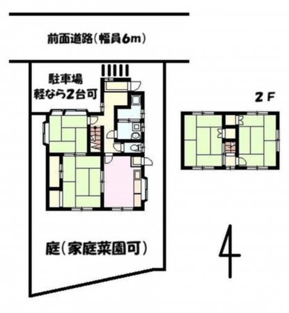 福山市日吉台、中古一戸建ての間取り画像です