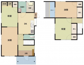 福山市曙町、中古一戸建ての間取り画像です