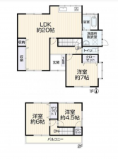 福山市緑陽町、中古一戸建ての間取り画像です