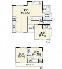 福山市緑陽町、中古一戸建ての間取り画像です